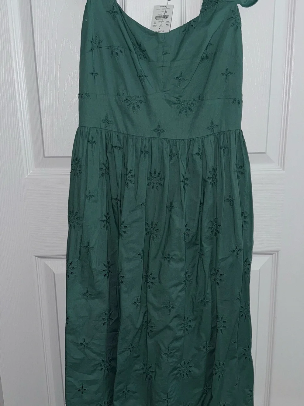 Green Eyelet Midi Dress